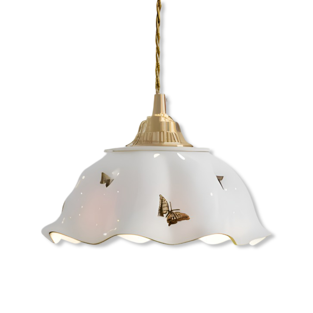 LumaPapillon – Keramisk Fjäril Taklampa med LED-belysning