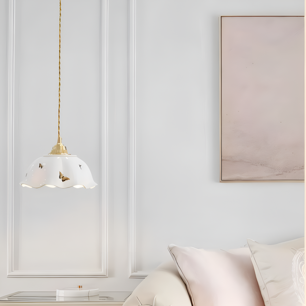 LumaPapillon – Keramisk Fjäril Taklampa med LED-belysning