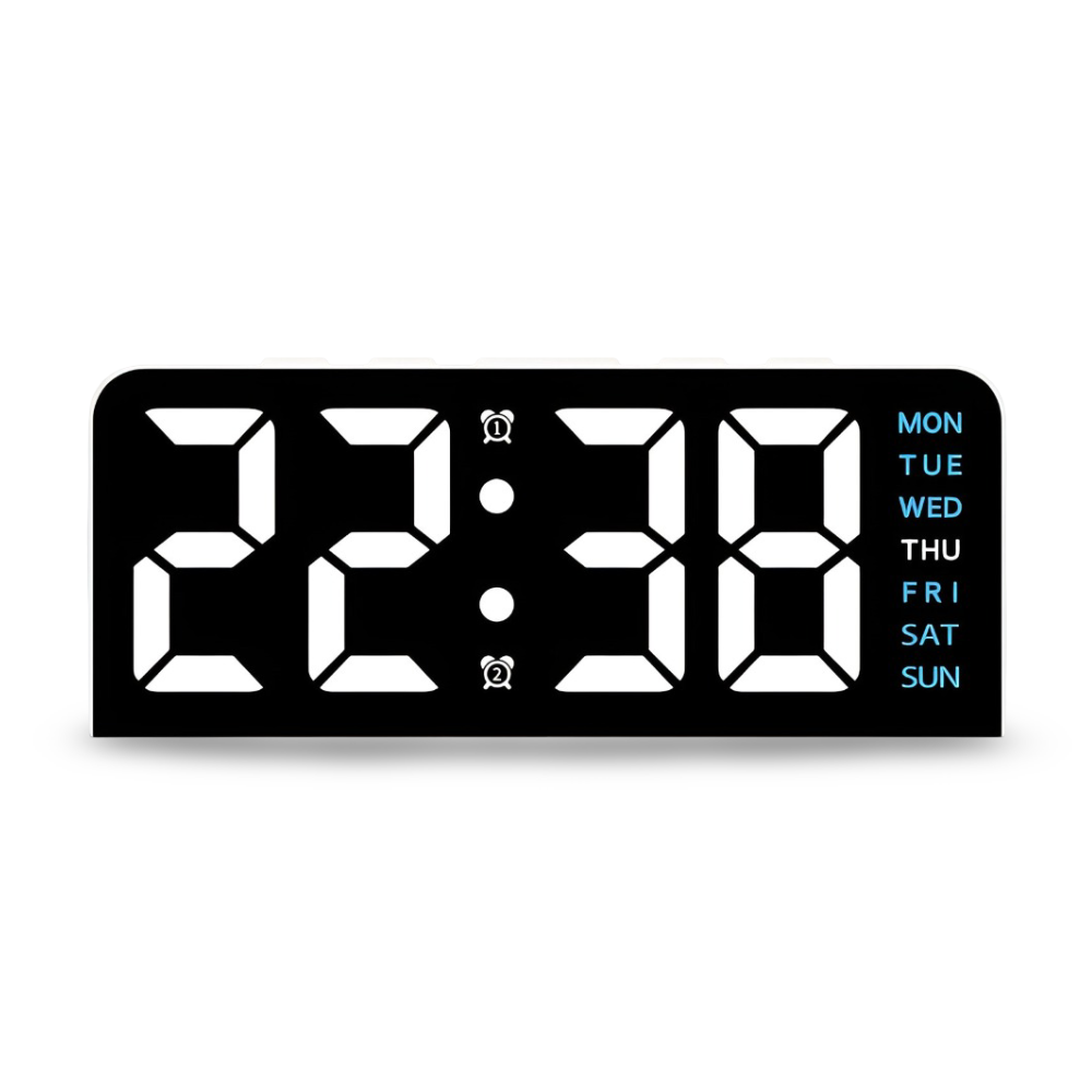 LumiRipple – Modern Tyst LED Väckarklocka i Oregelbunden Design