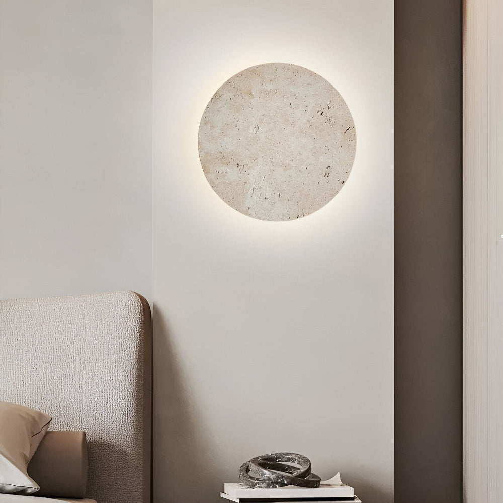 ZenLume – Cirkulär Travertin Vägglampa | Japansk Stil & Ambient LED-belysning
