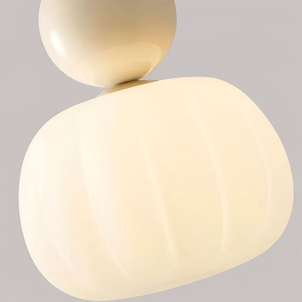 Crémura – Klassisk Art Deco Pendellampa i Crème och Metall