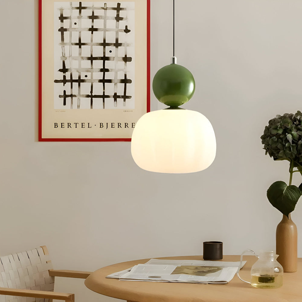 Crémura – Klassisk Art Deco Pendellampa i Crème och Metall