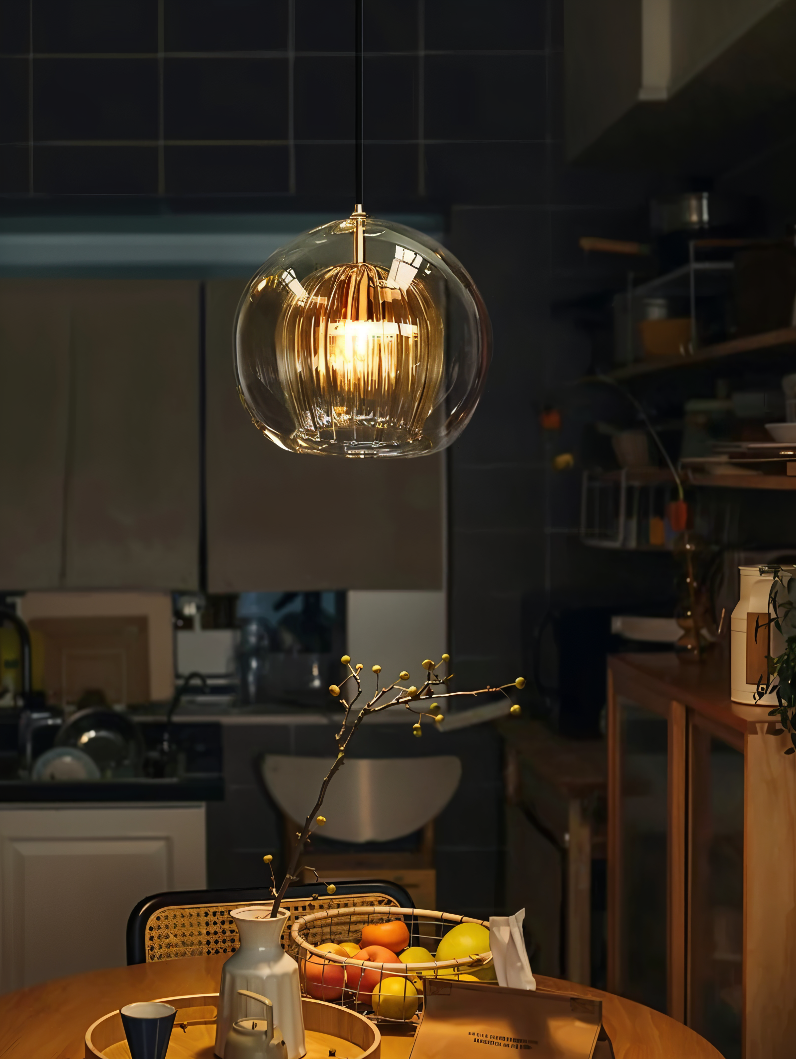 Clairvéa – Klotformad Glaspendellampa med Vintage Elegans