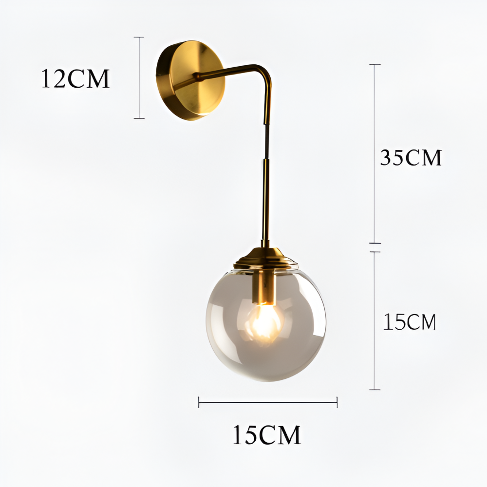 VetroLux – Vägglampa i Glas och Metall med Retro Industriell Design