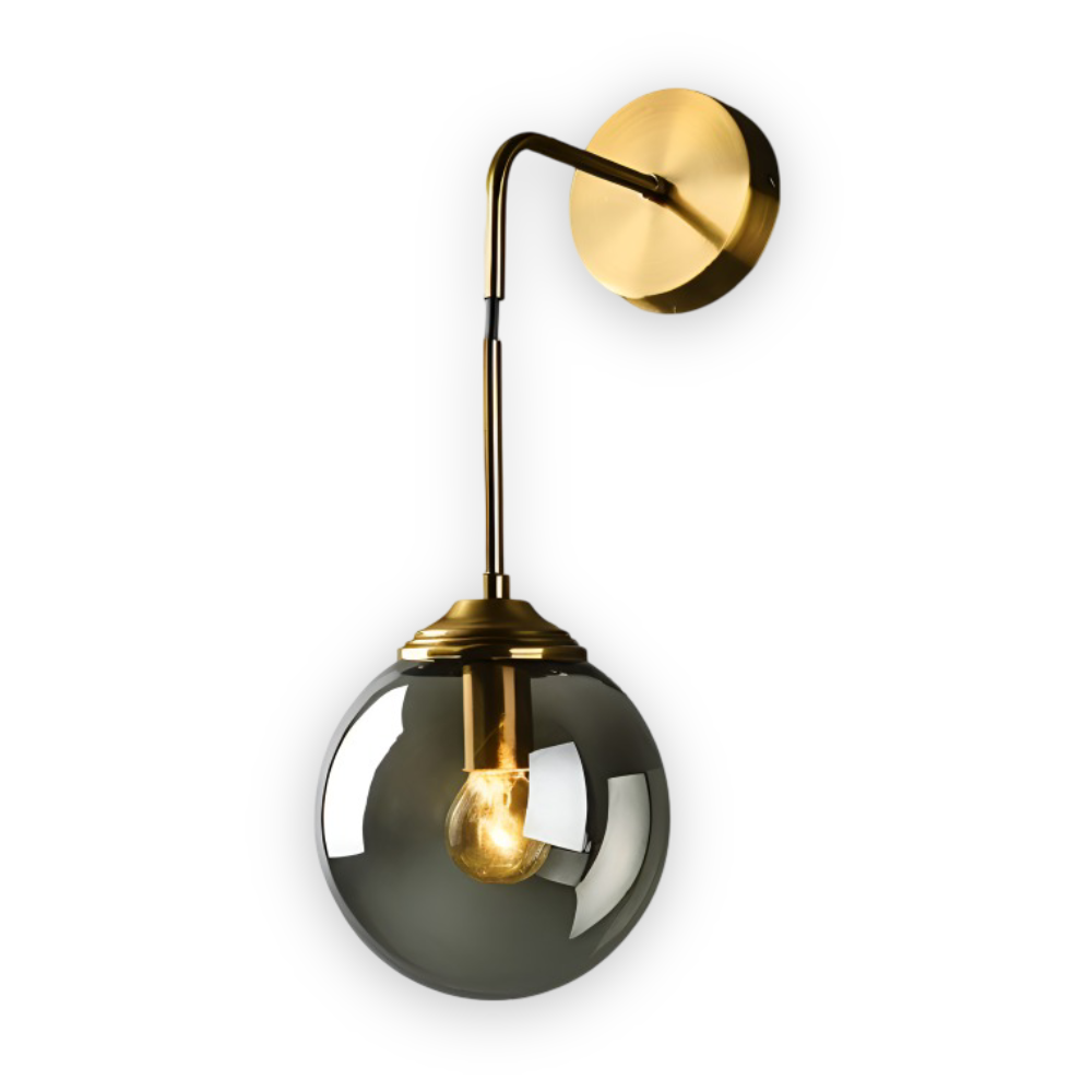 VetroLux – Vägglampa i Glas och Metall med Retro Industriell Design