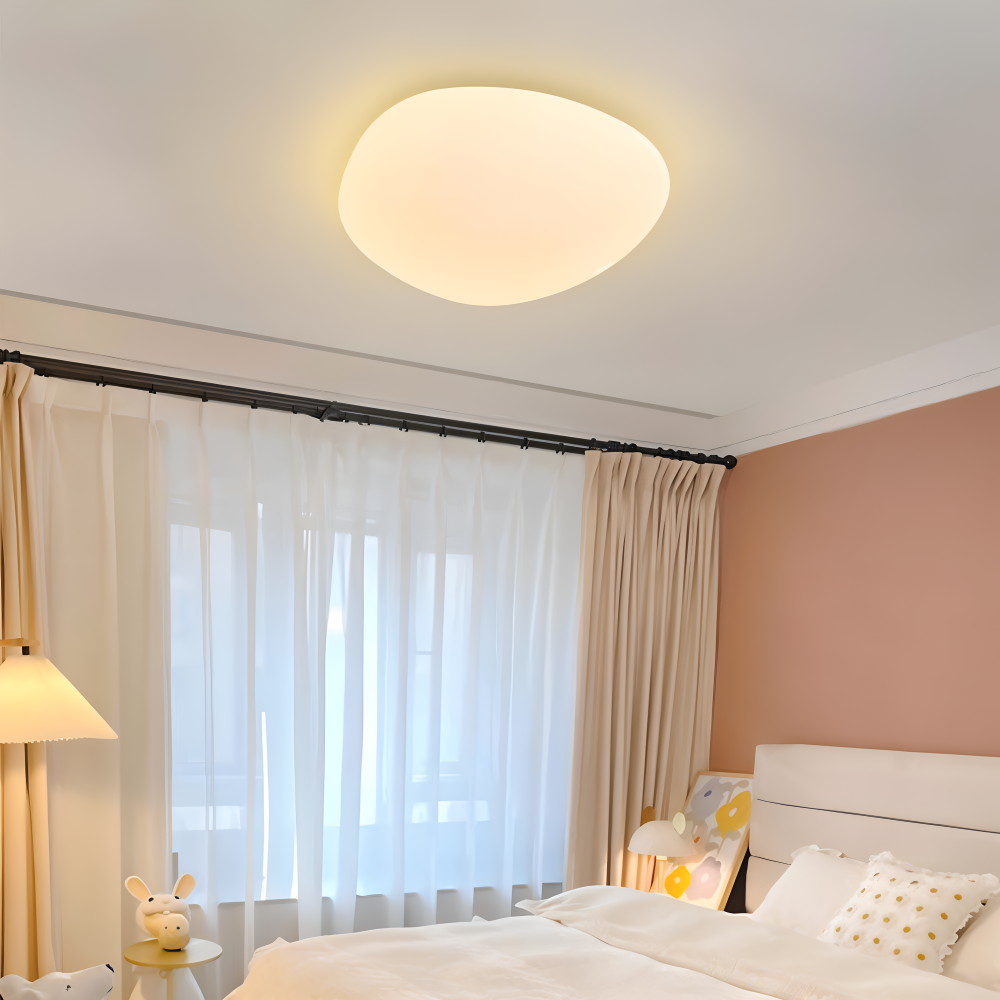 LunariaGlow – Taklampa med Småstensdesign och Integrerad LED