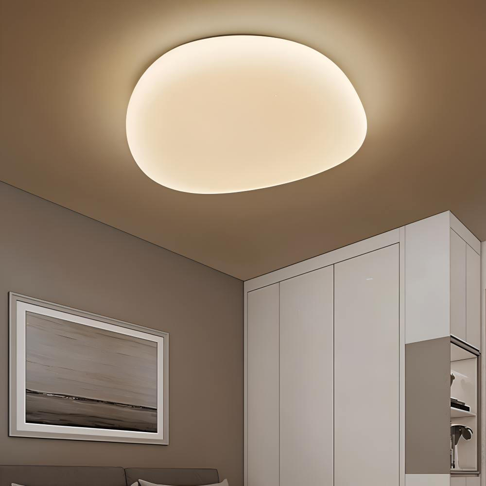 LunariaGlow – Taklampa med Småstensdesign och Integrerad LED