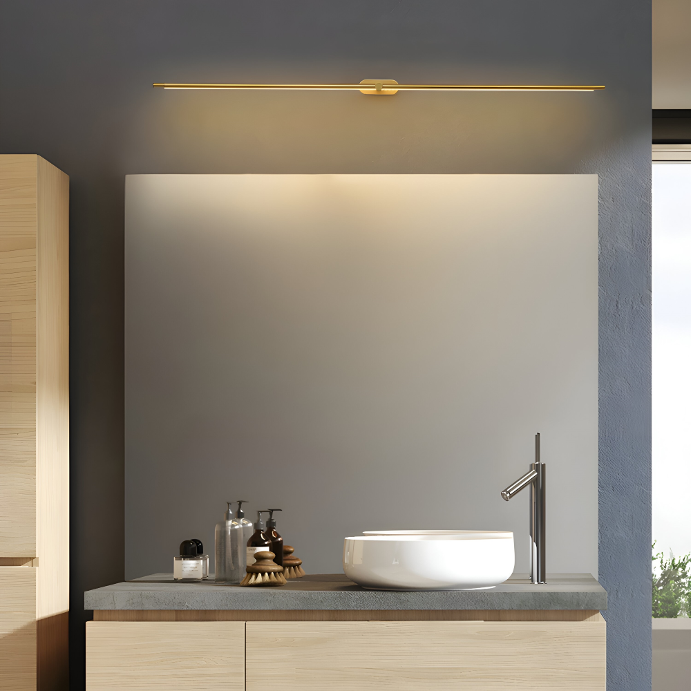 LineaCharge – Trådlös Uppladdningsbar LED Vägglampa i Svart/Guld med Slim Design