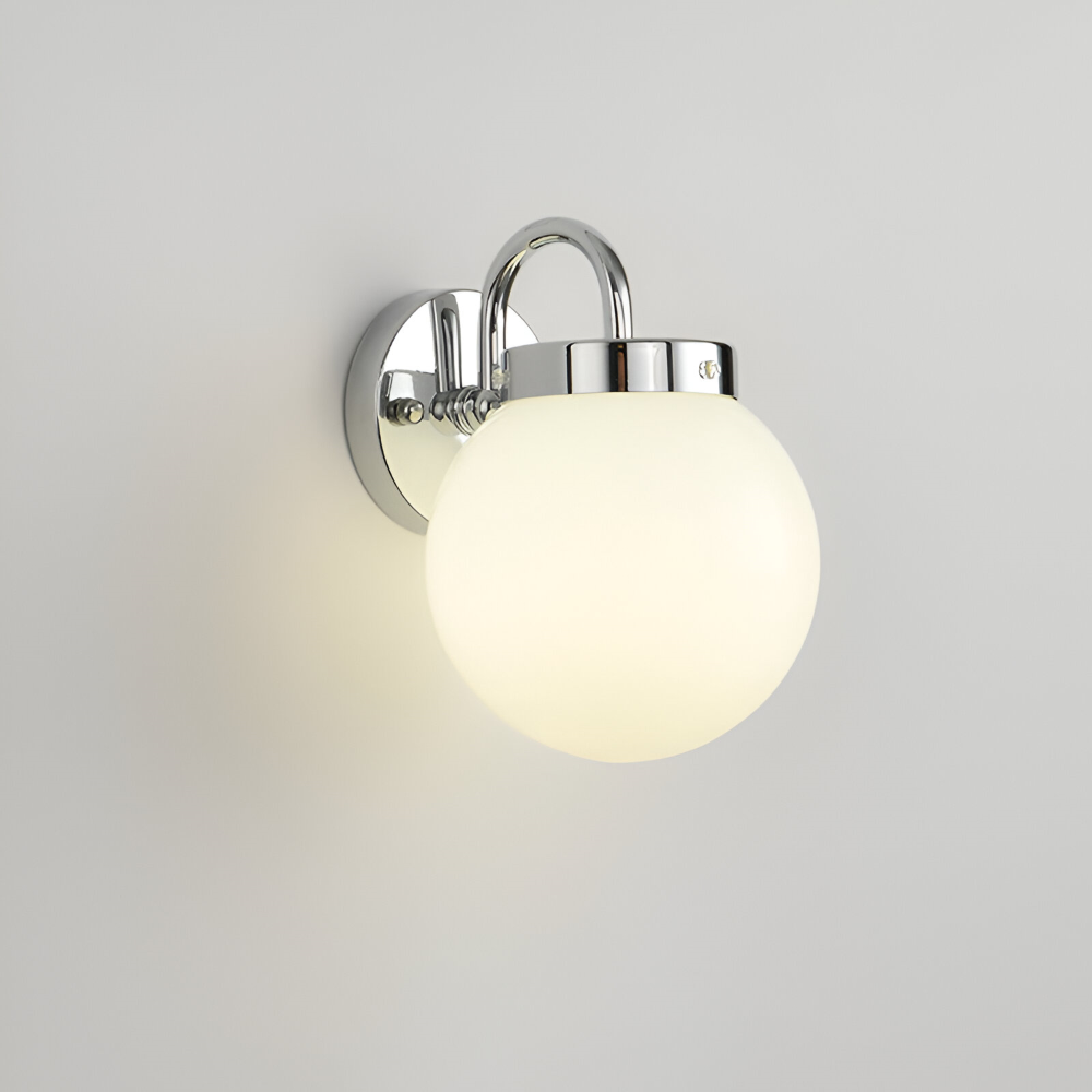 GlowSphere – Randig Glasvägglampa i Modern Klotdesign