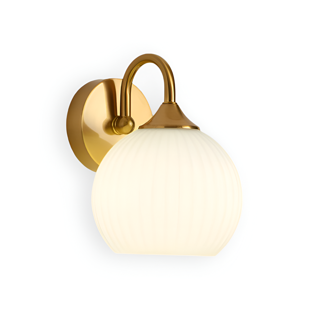 GlowSphere – Randig Glasvägglampa i Modern Klotdesign