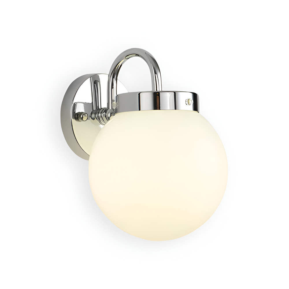 GlowSphere – Randig Glasvägglampa i Modern Klotdesign