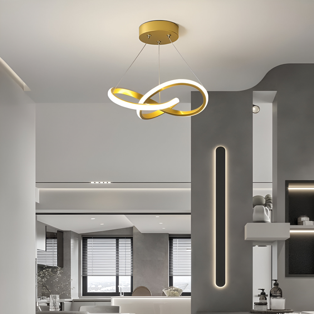 Spirallume – Modern LED Taklampa med Skulpturell Spiraldesign