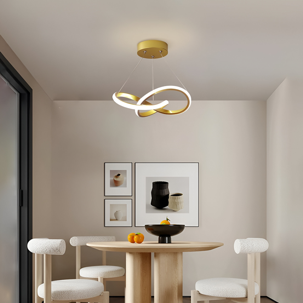 Spirallume – Modern LED Taklampa med Skulpturell Spiraldesign