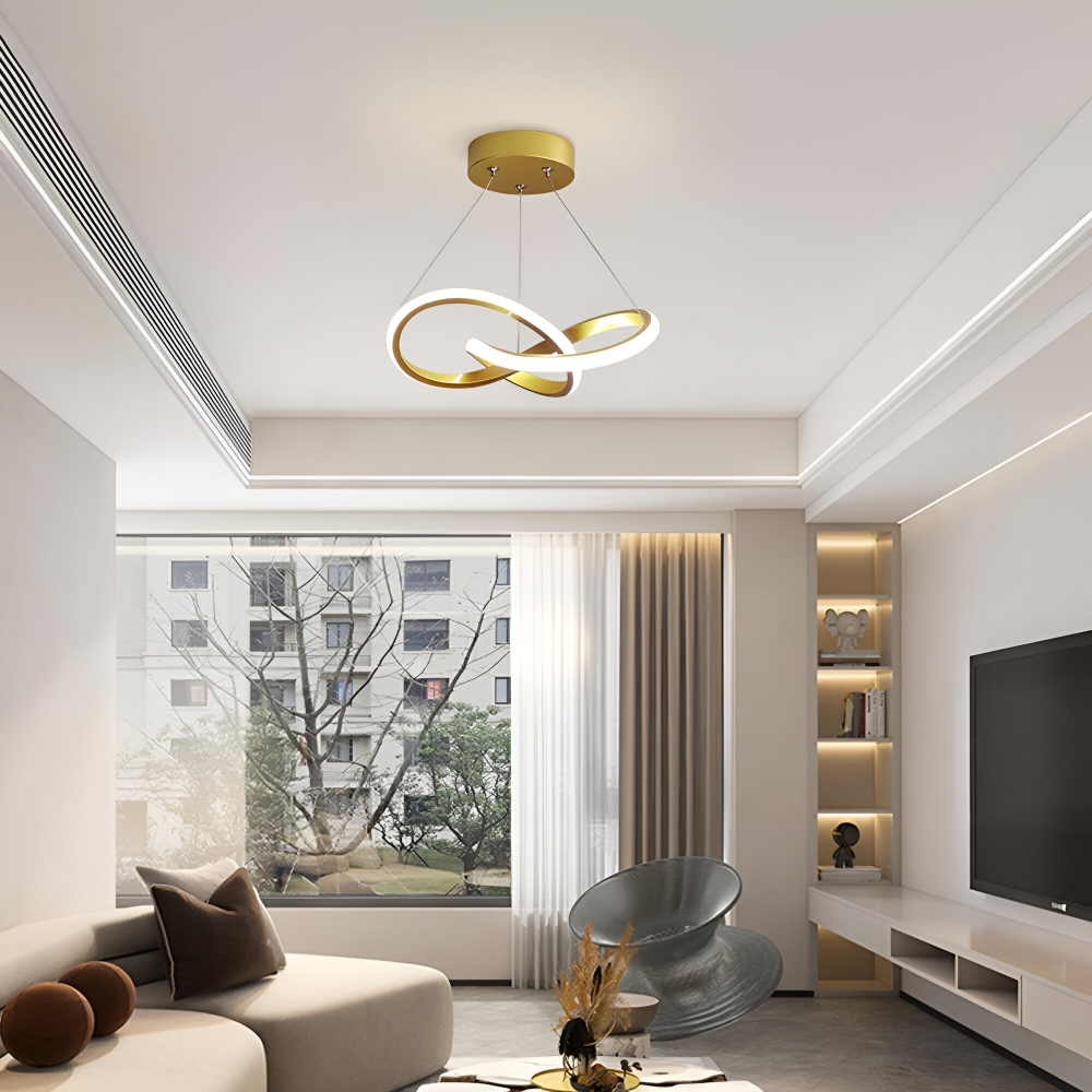 Spirallume – Modern LED Taklampa med Skulpturell Spiraldesign