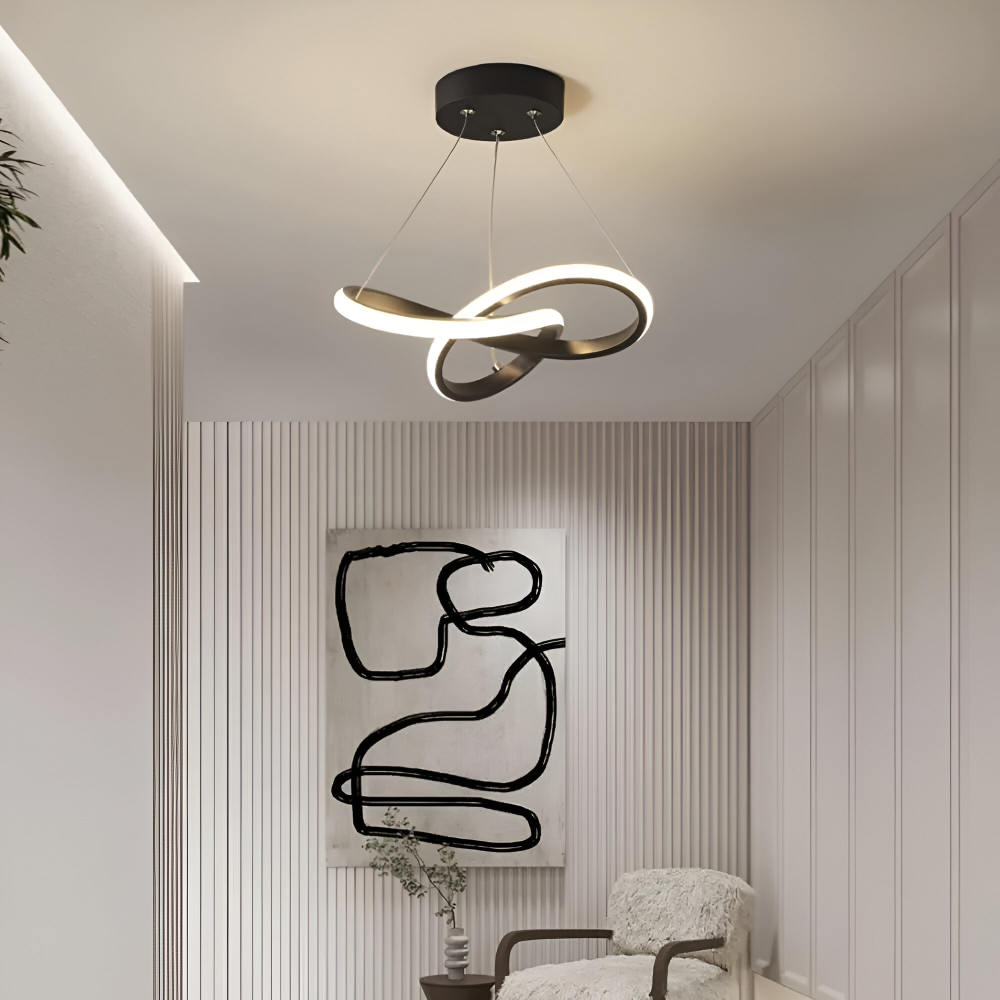 Spirallume – Modern LED Taklampa med Skulpturell Spiraldesign