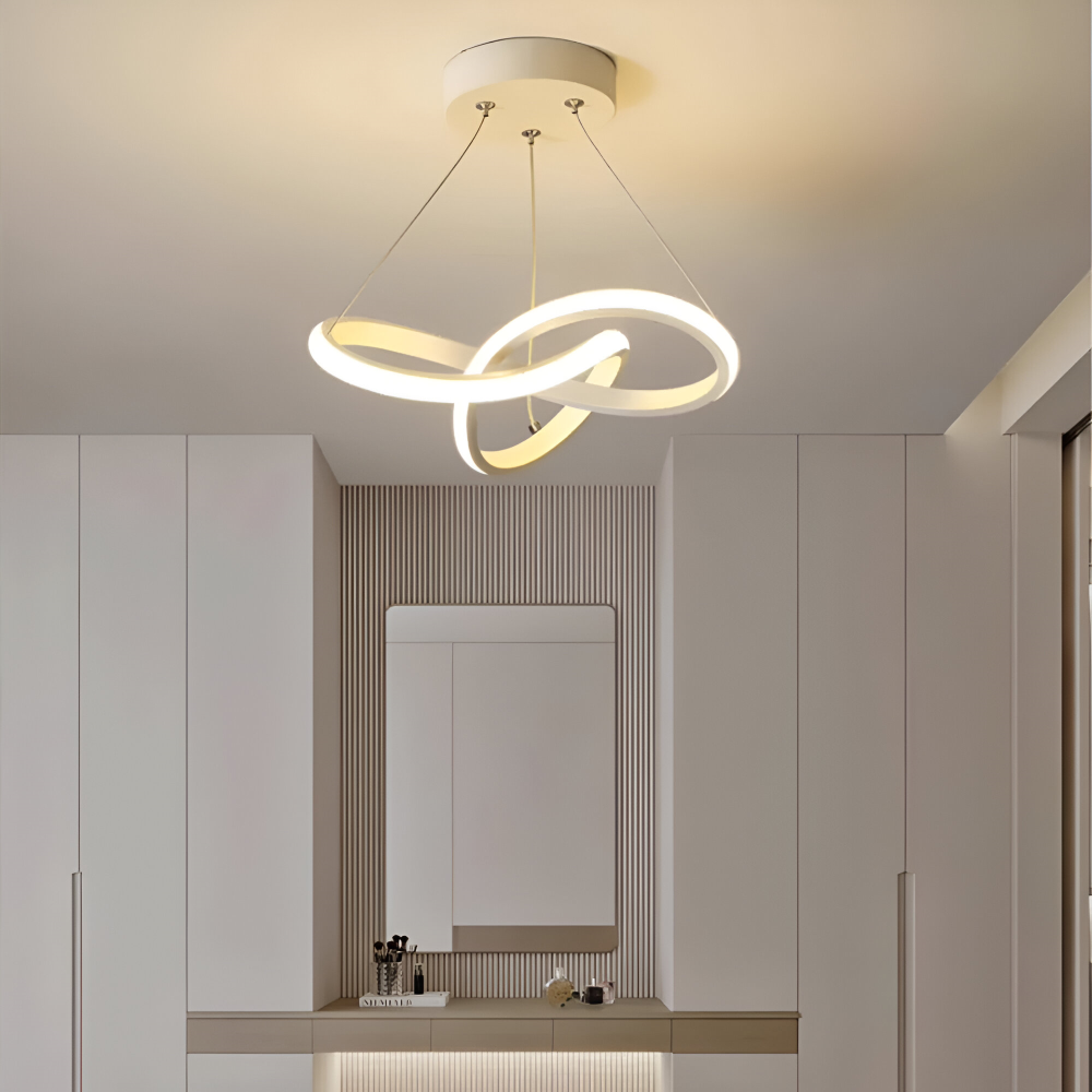 Spirallume – Modern LED Taklampa med Skulpturell Spiraldesign
