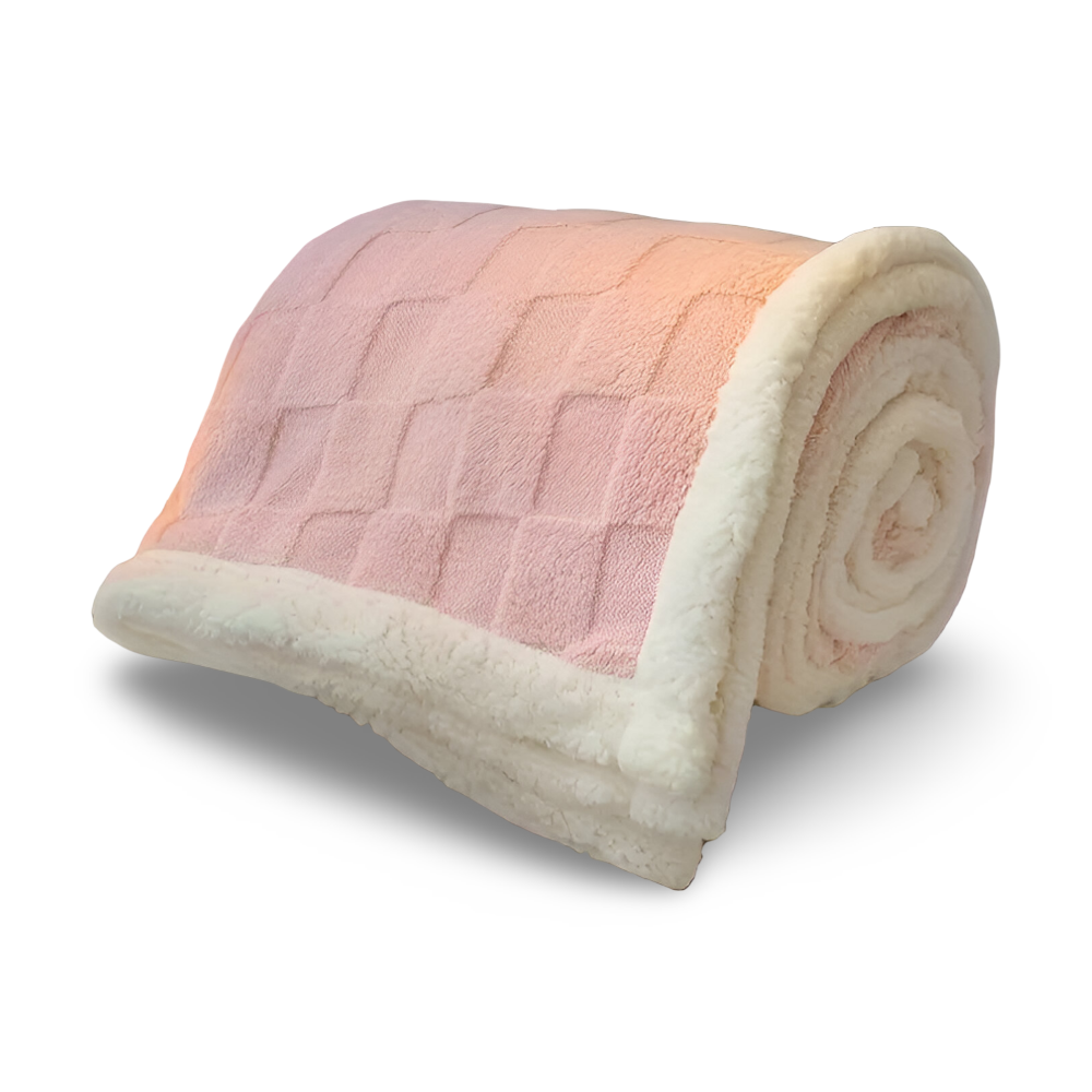 CozyCheck Luxe – Vändbar Vinterpläd i Tjock Isolerad Fleece