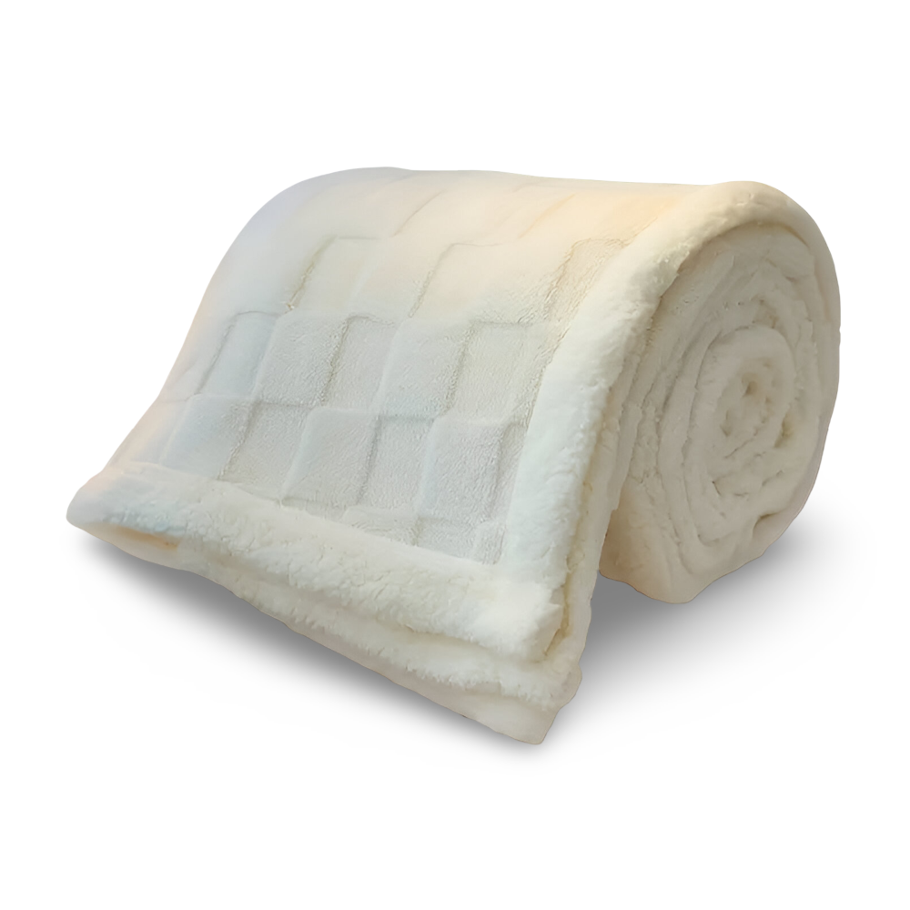 CozyCheck Luxe – Vändbar Vinterpläd i Tjock Isolerad Fleece