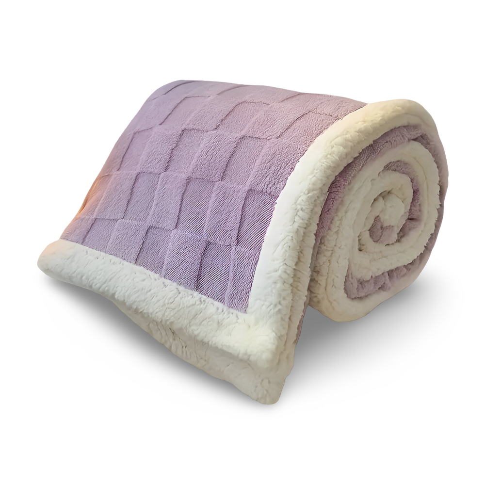 CozyCheck Luxe – Vändbar Vinterpläd i Tjock Isolerad Fleece