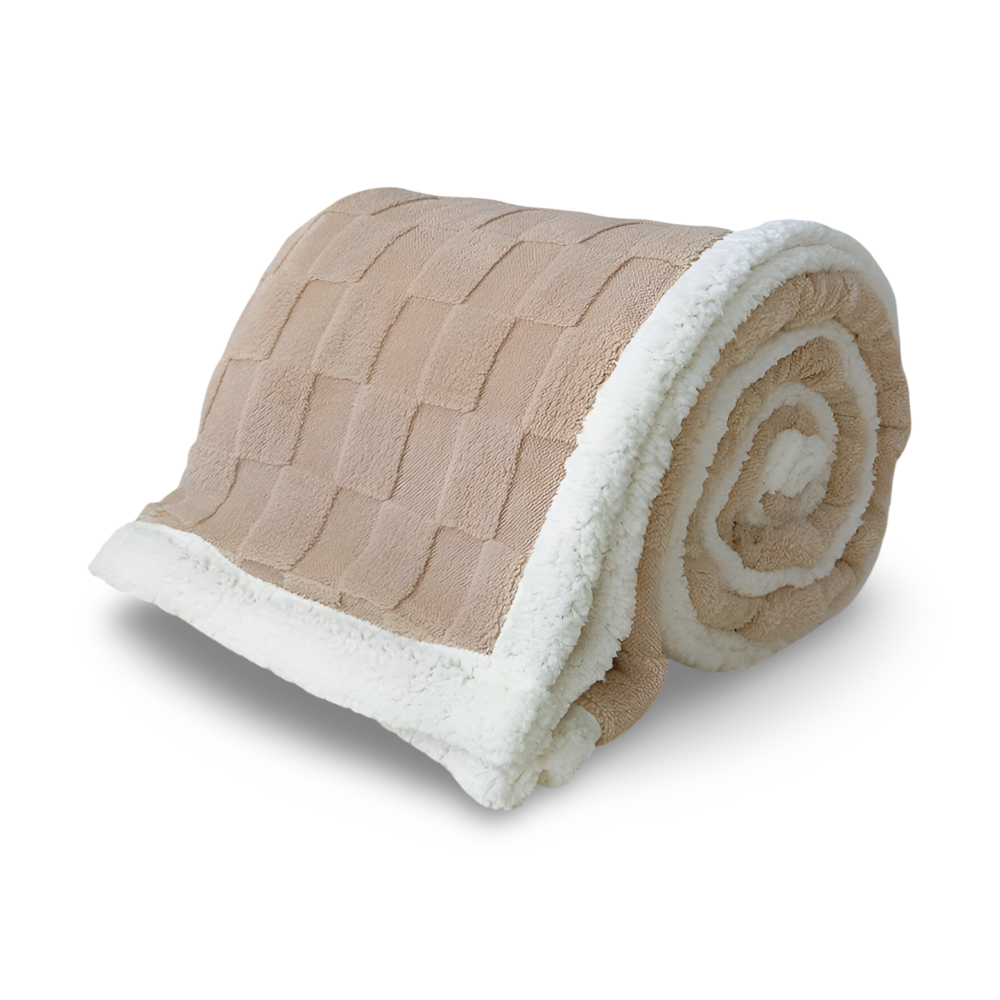 CozyCheck Luxe – Vändbar Vinterpläd i Tjock Isolerad Fleece