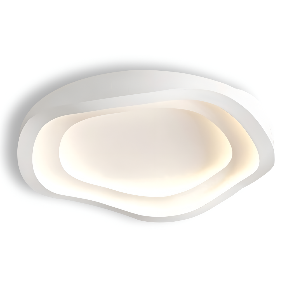 Aurévo – Dimbar Vit Taklampa med Kurvig Minimalistisk Design