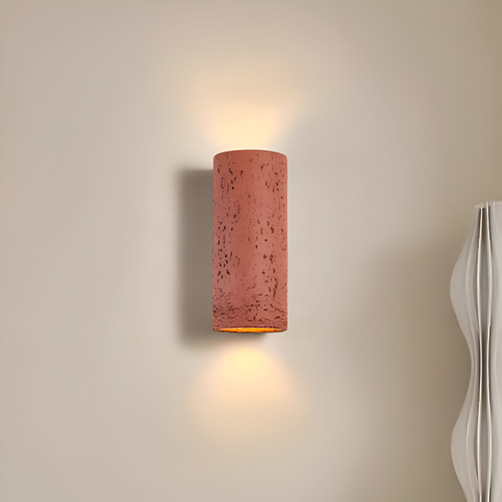 ZenBeam – Cylindrisk Vägglampa i Wabi Sabi Stil med Up & Down LED-belysning
