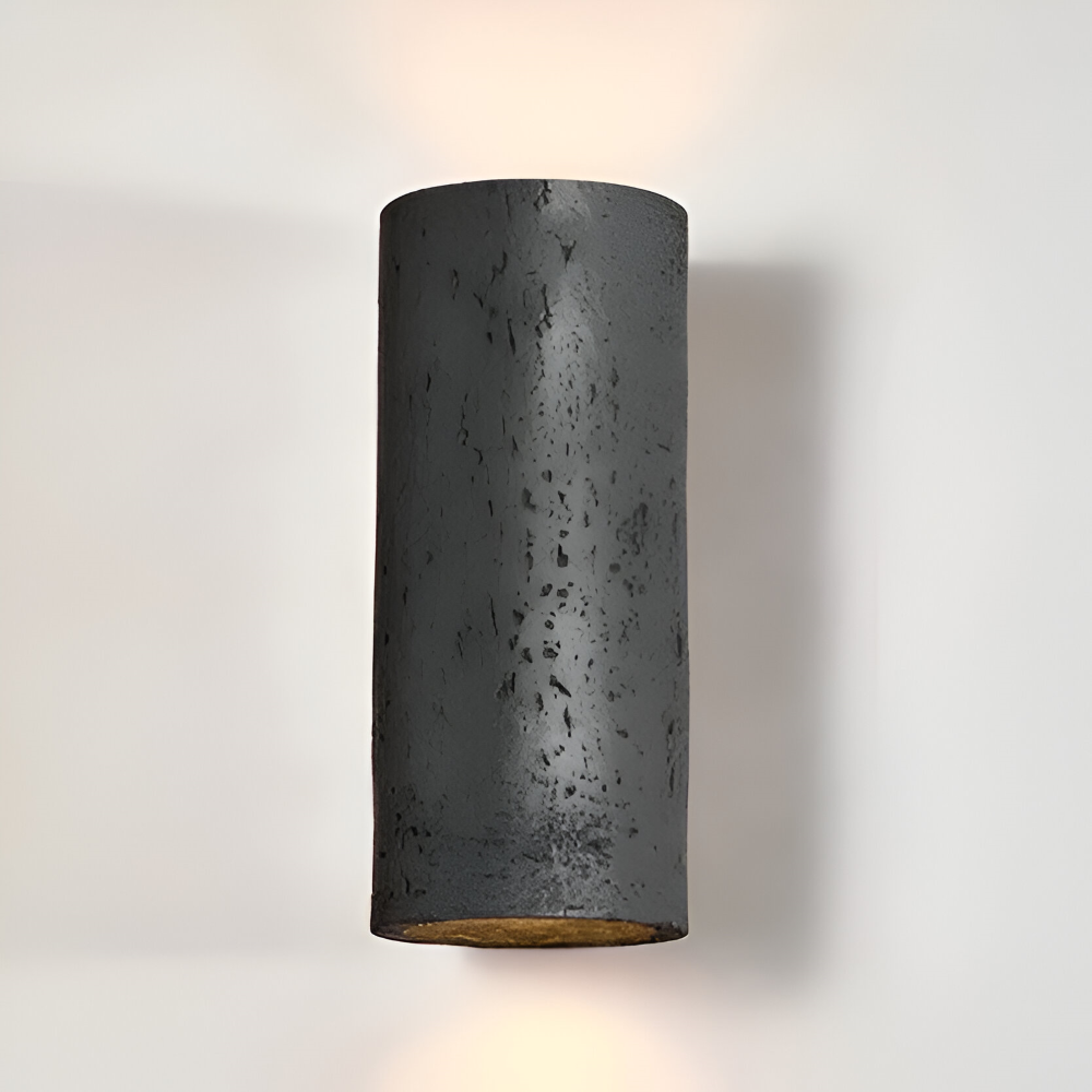 ZenBeam – Cylindrisk Vägglampa i Wabi Sabi Stil med Up & Down LED-belysning
