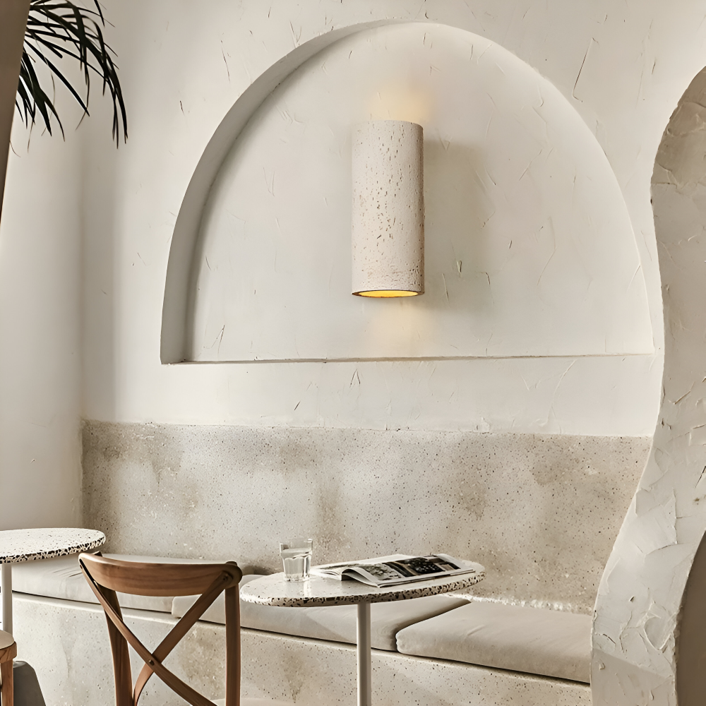 ZenBeam – Cylindrisk Vägglampa i Wabi Sabi Stil med Up & Down LED-belysning