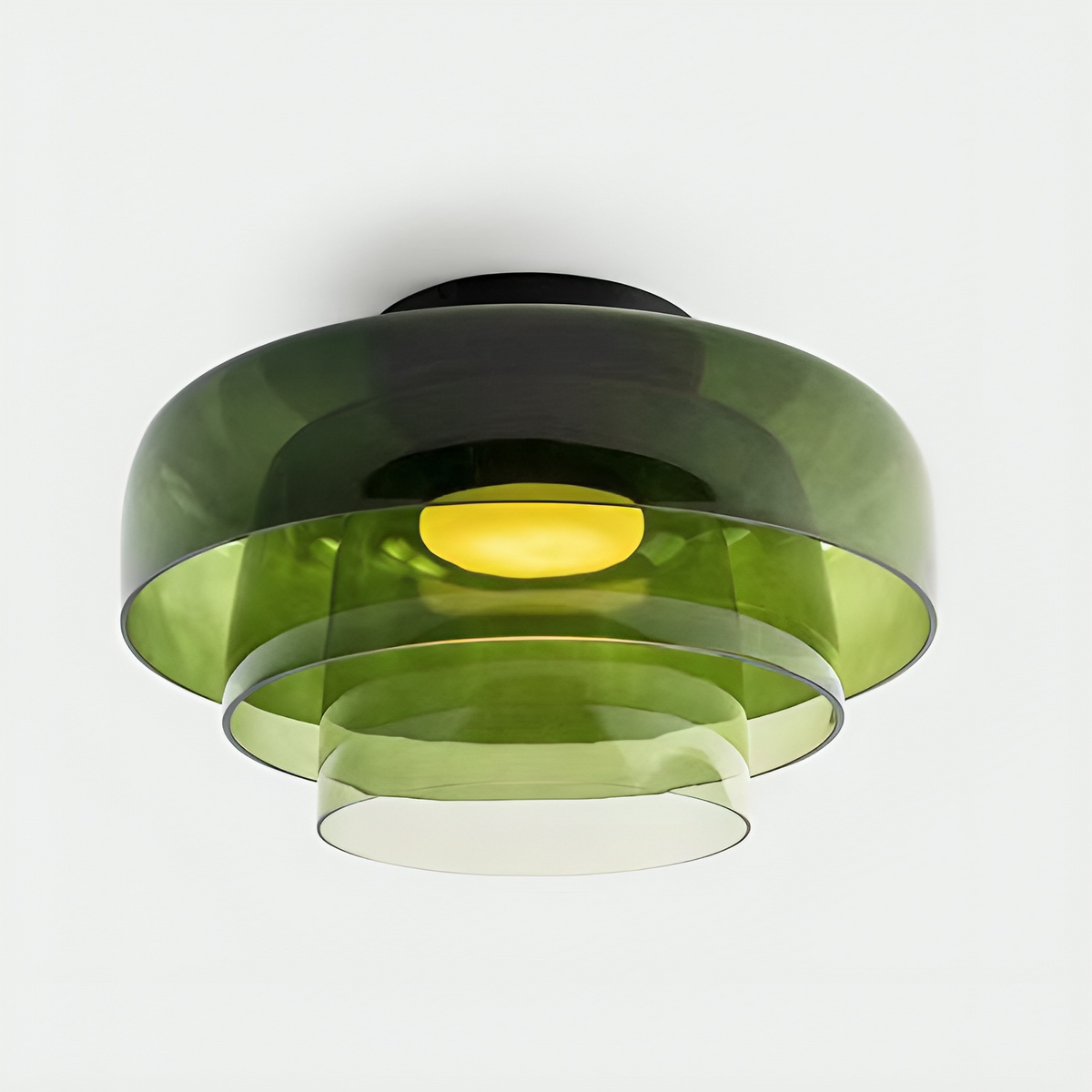 Bauhaus-pendellampa med skiktade glasskärmar