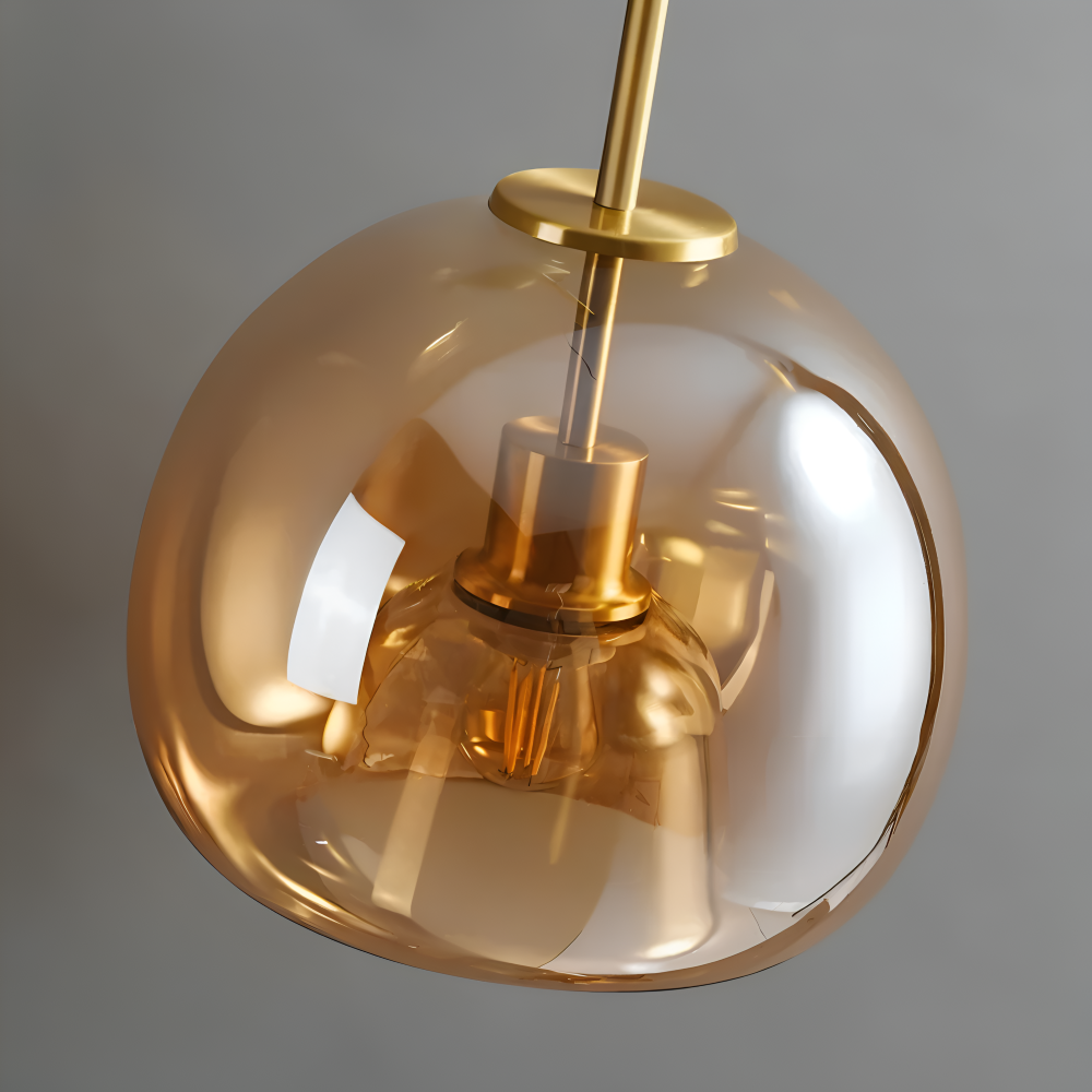 LumoSphere – Modern LED Taklampa i Glas med Svart & Guld Finish