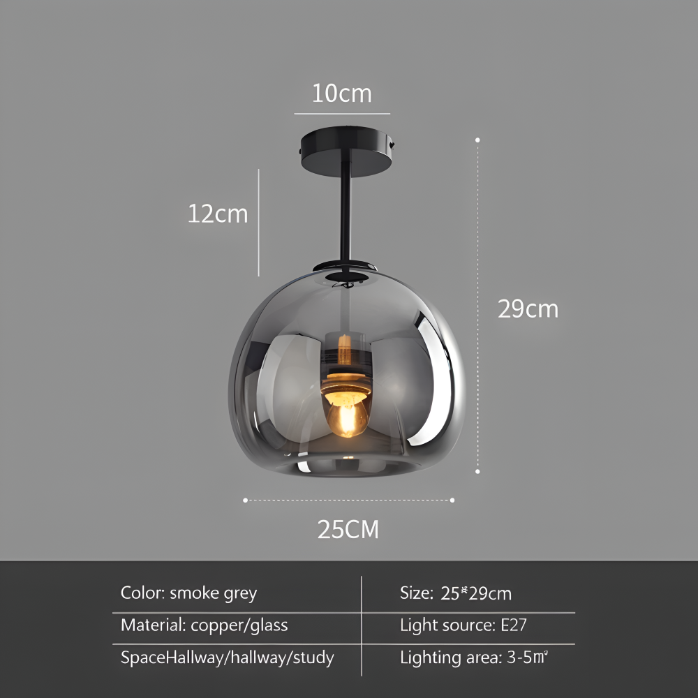 LumoSphere – Modern LED Taklampa i Glas med Svart & Guld Finish