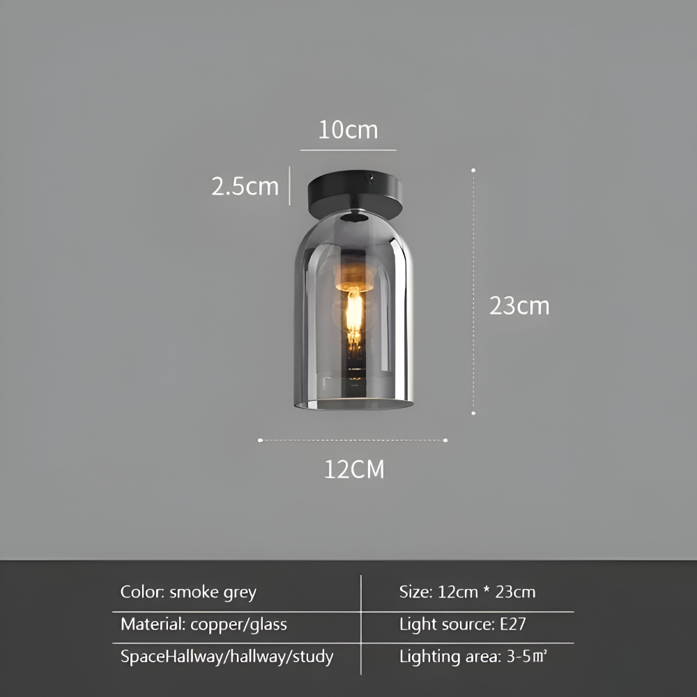LumoSphere – Modern LED Taklampa i Glas med Svart & Guld Finish