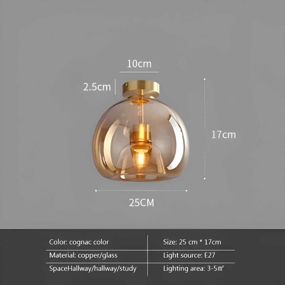 LumoSphere – Modern LED Taklampa i Glas med Svart & Guld Finish