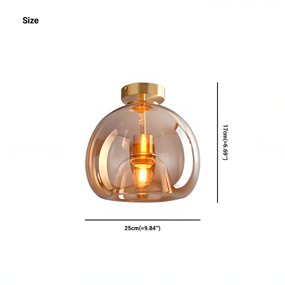 LumoSphere – Modern LED Taklampa i Glas med Svart & Guld Finish