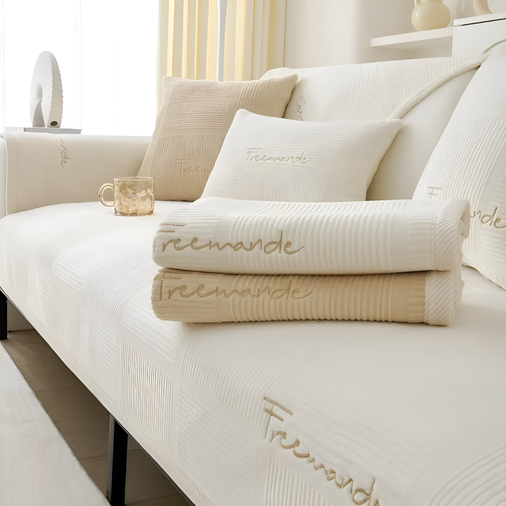 NordicHold Plush – Tjockt Antislipp Sofföverdrag i Elegant Polyesterdesign