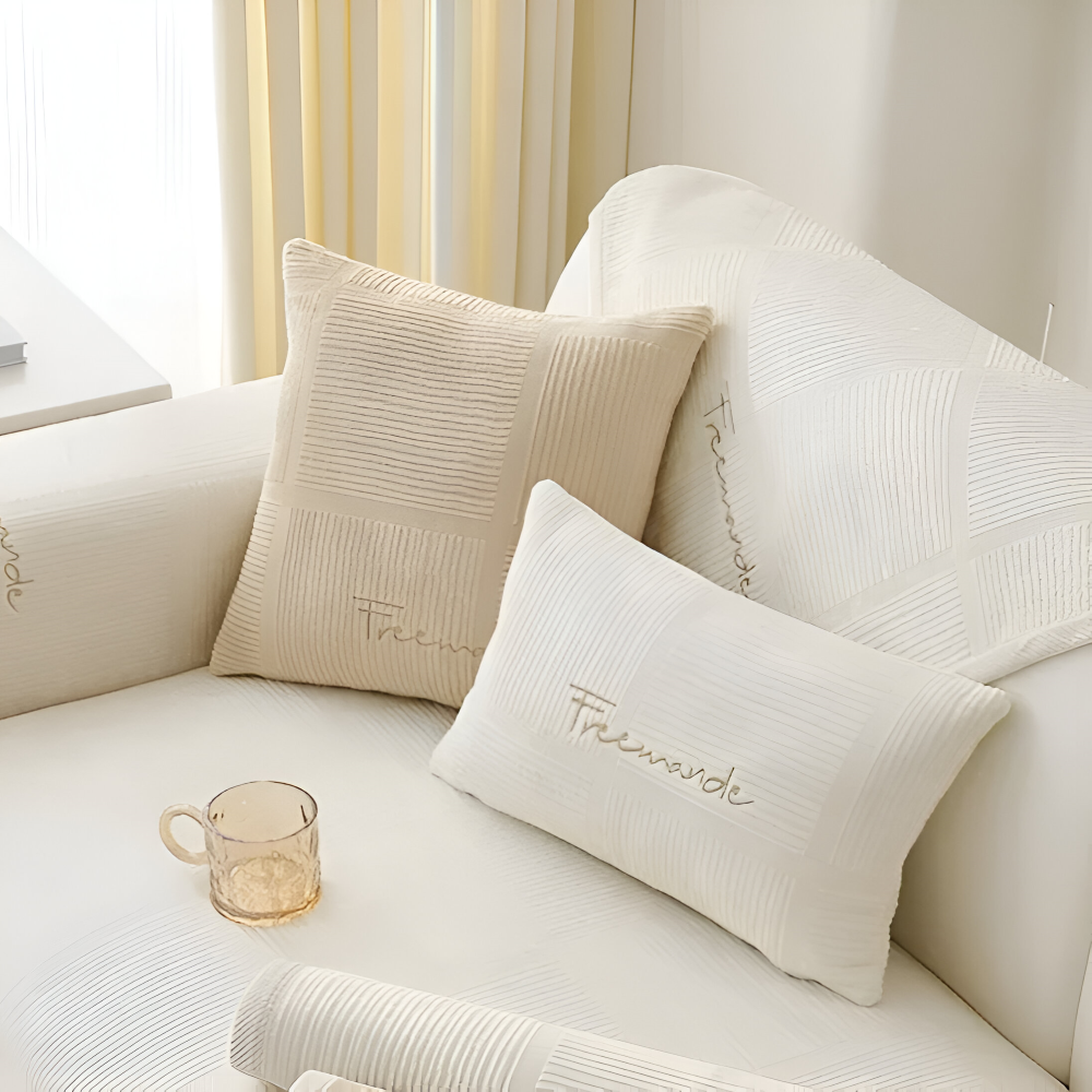 NordicHold Plush – Tjockt Antislipp Sofföverdrag i Elegant Polyesterdesign