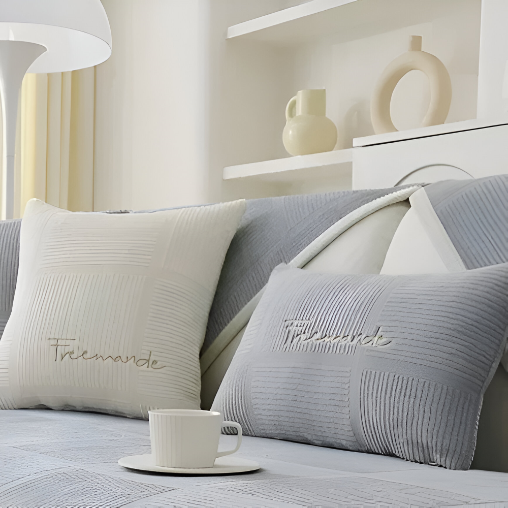 NordicHold Plush – Tjockt Antislipp Sofföverdrag i Elegant Polyesterdesign