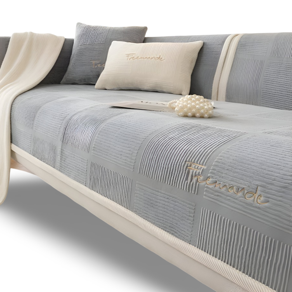 NordicHold Plush – Tjockt Antislipp Sofföverdrag i Elegant Polyesterdesign