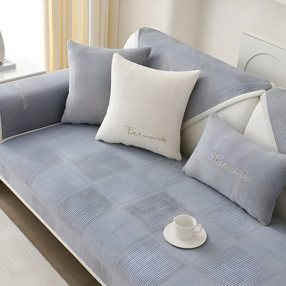 NordicHold Plush – Tjockt Antislipp Sofföverdrag i Elegant Polyesterdesign