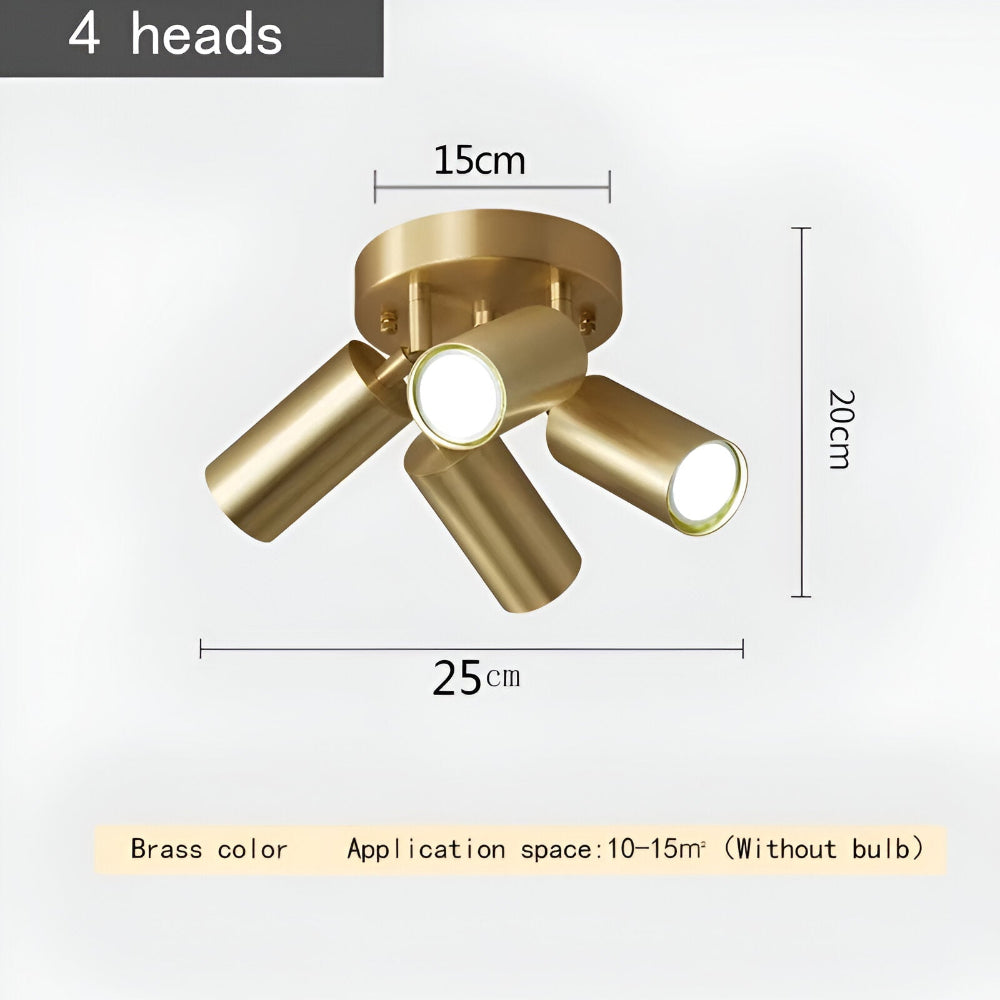 ZenBrass – Elegant Mässing Taklampa med Justerbara LED-Spotlights