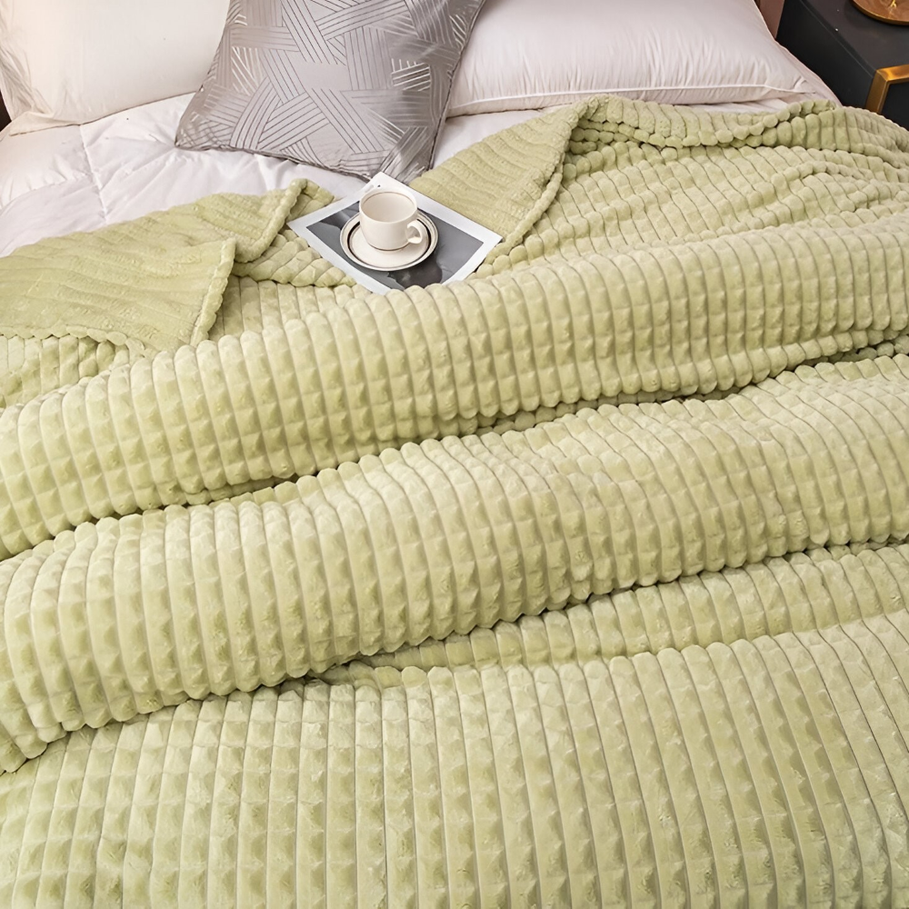 WaveLuxe Pläd – Ultrafluffig Strukturerad Korallfleece