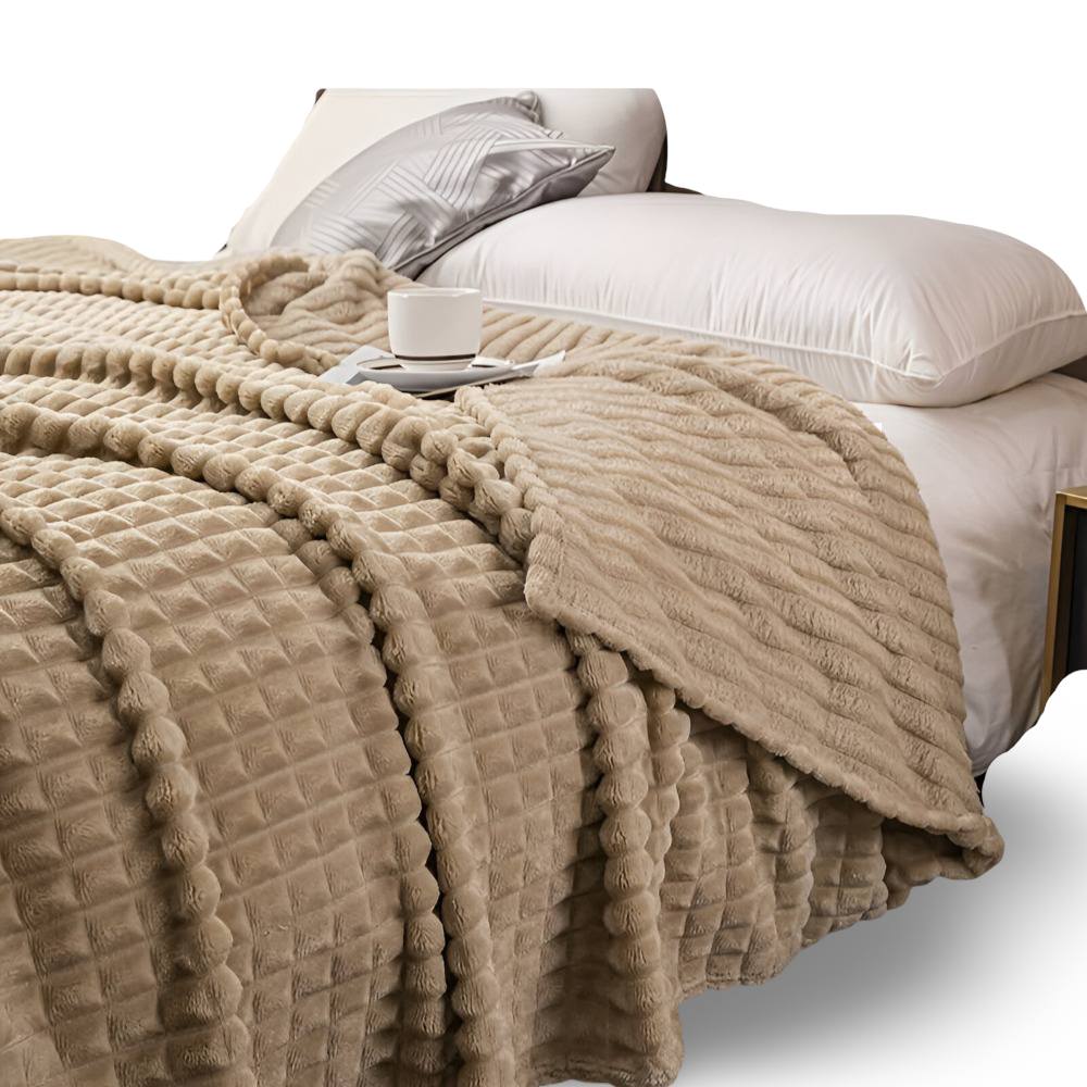 WaveLuxe Pläd – Ultrafluffig Strukturerad Korallfleece