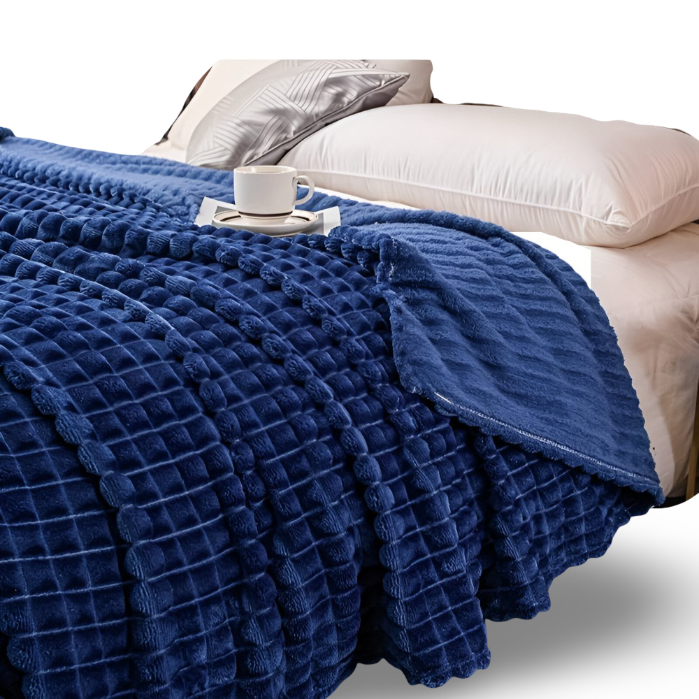 WaveLuxe Pläd – Ultrafluffig Strukturerad Korallfleece