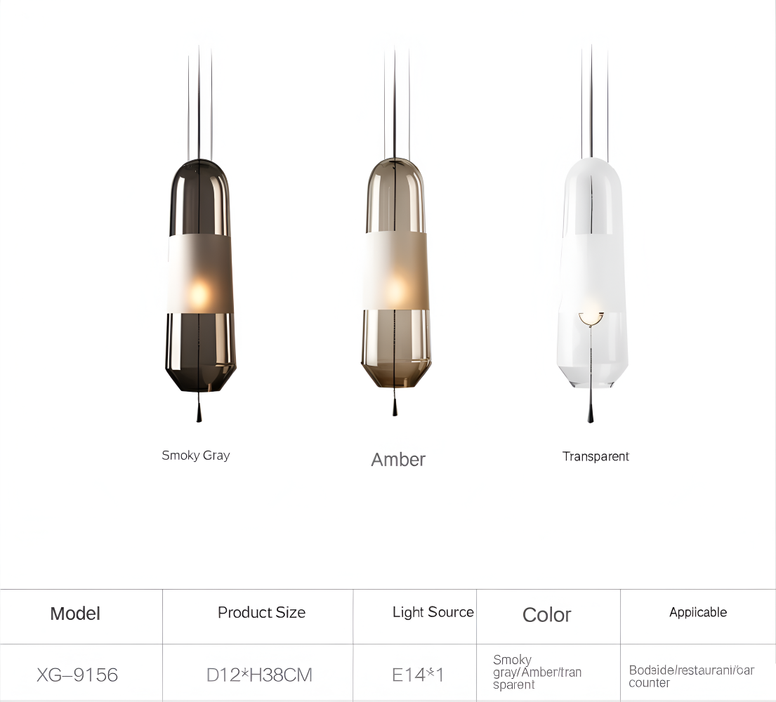 Vintara – Glaspendellampa i Vintage Stil med Öppen Design