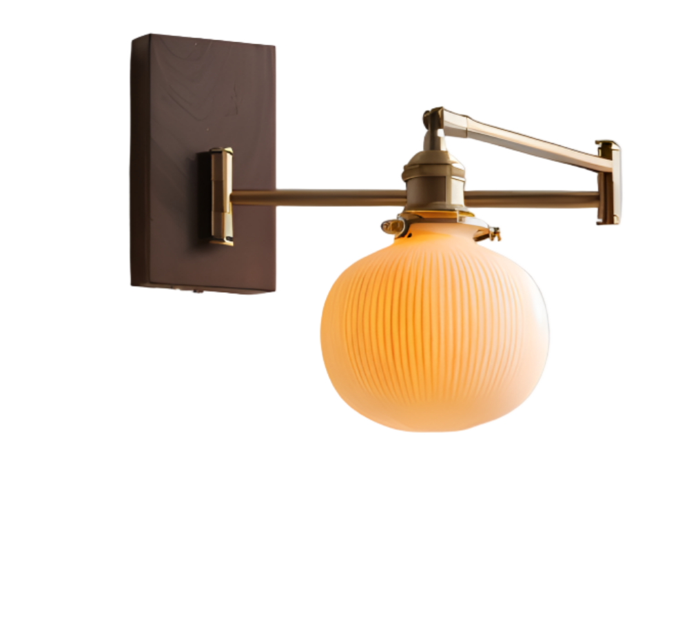 GlowLinn – Justerbar Keramisk Vägglampa med Dragkedja och Trädetaljer