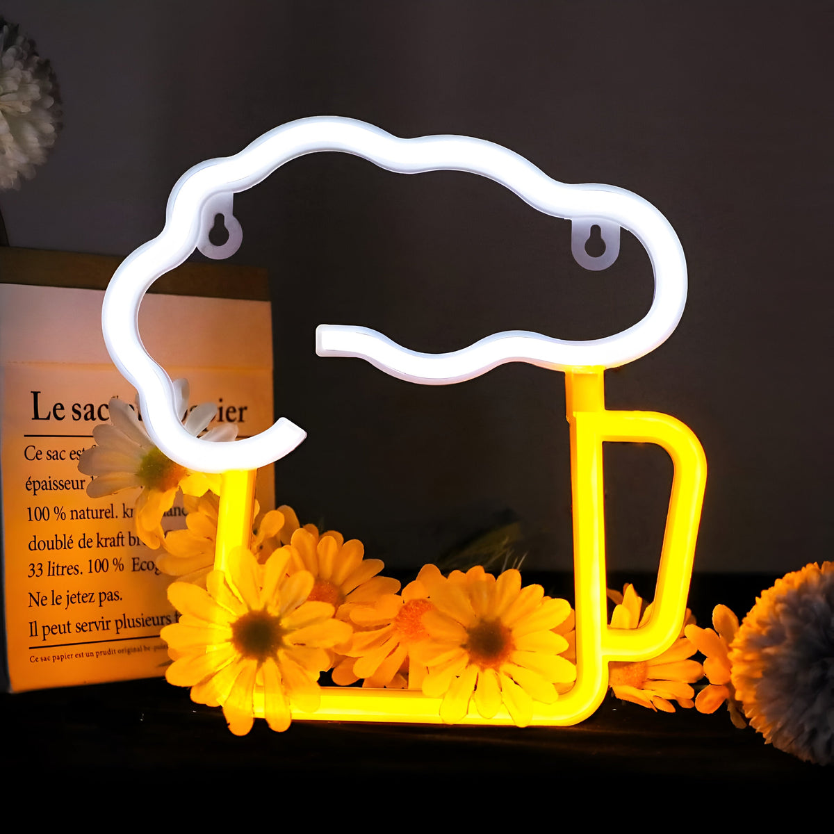 SnackLite – Färgglad Fastfood Neon Skylt för Bar & Restaurang