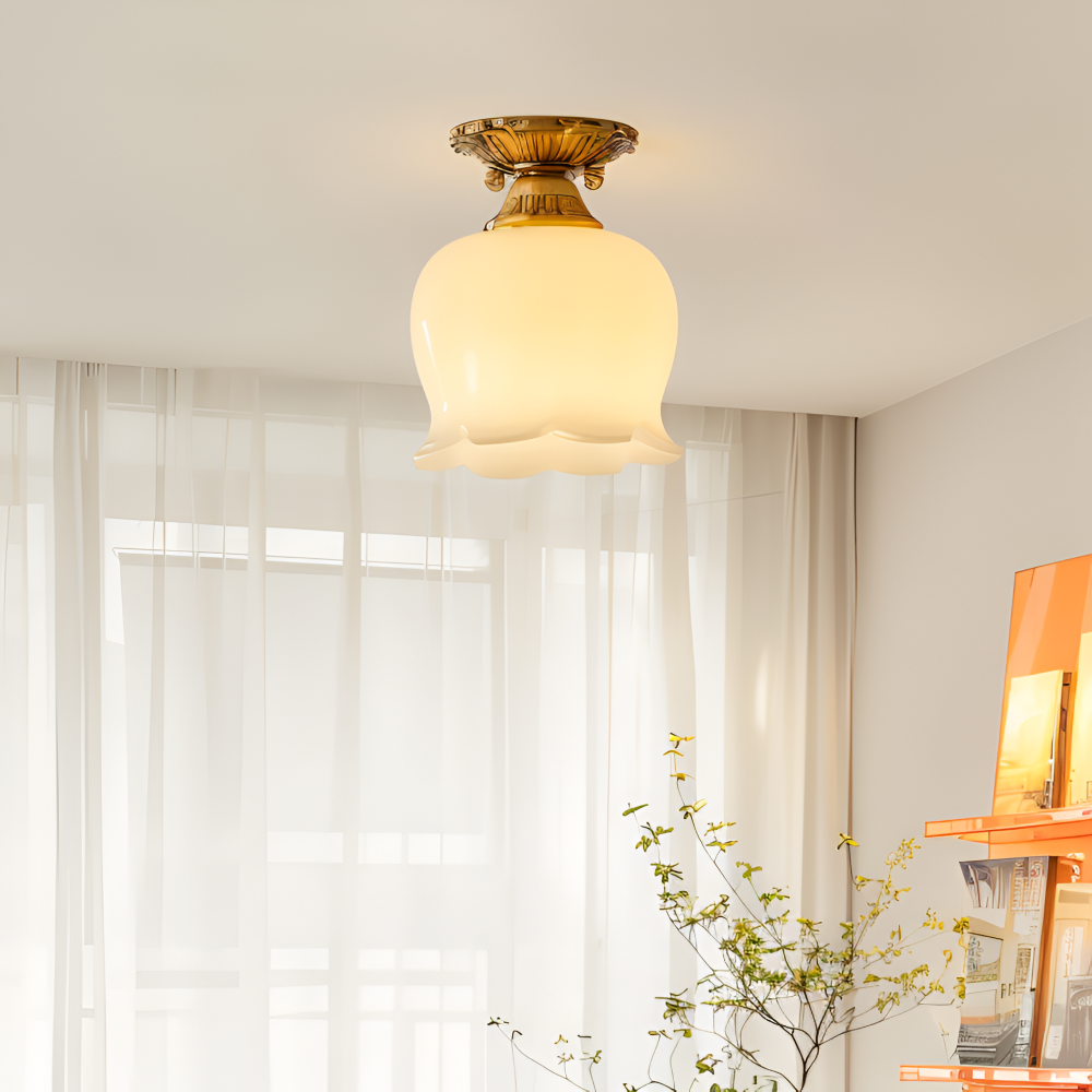 BloomAura – Dekorativ Vintage Blomformad LED-Taklampa