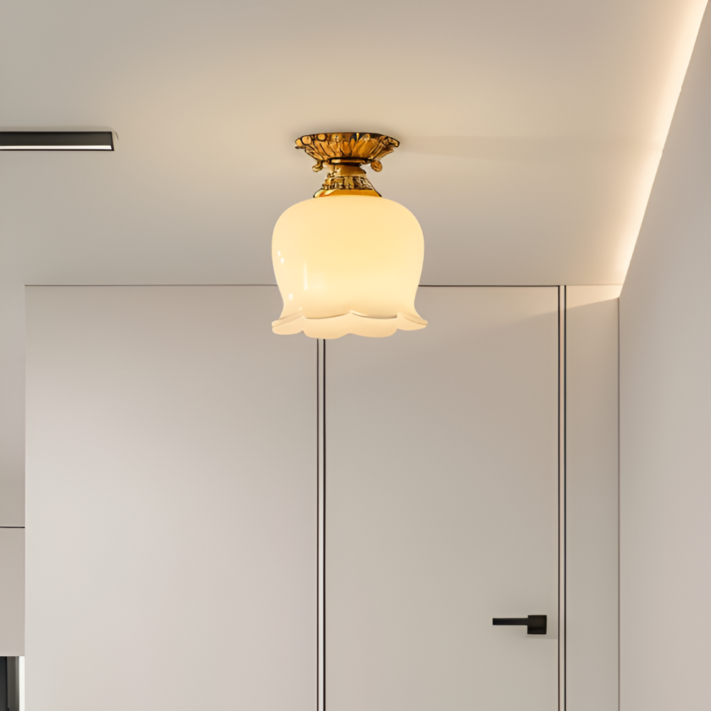 BloomAura – Dekorativ Vintage Blomformad LED-Taklampa