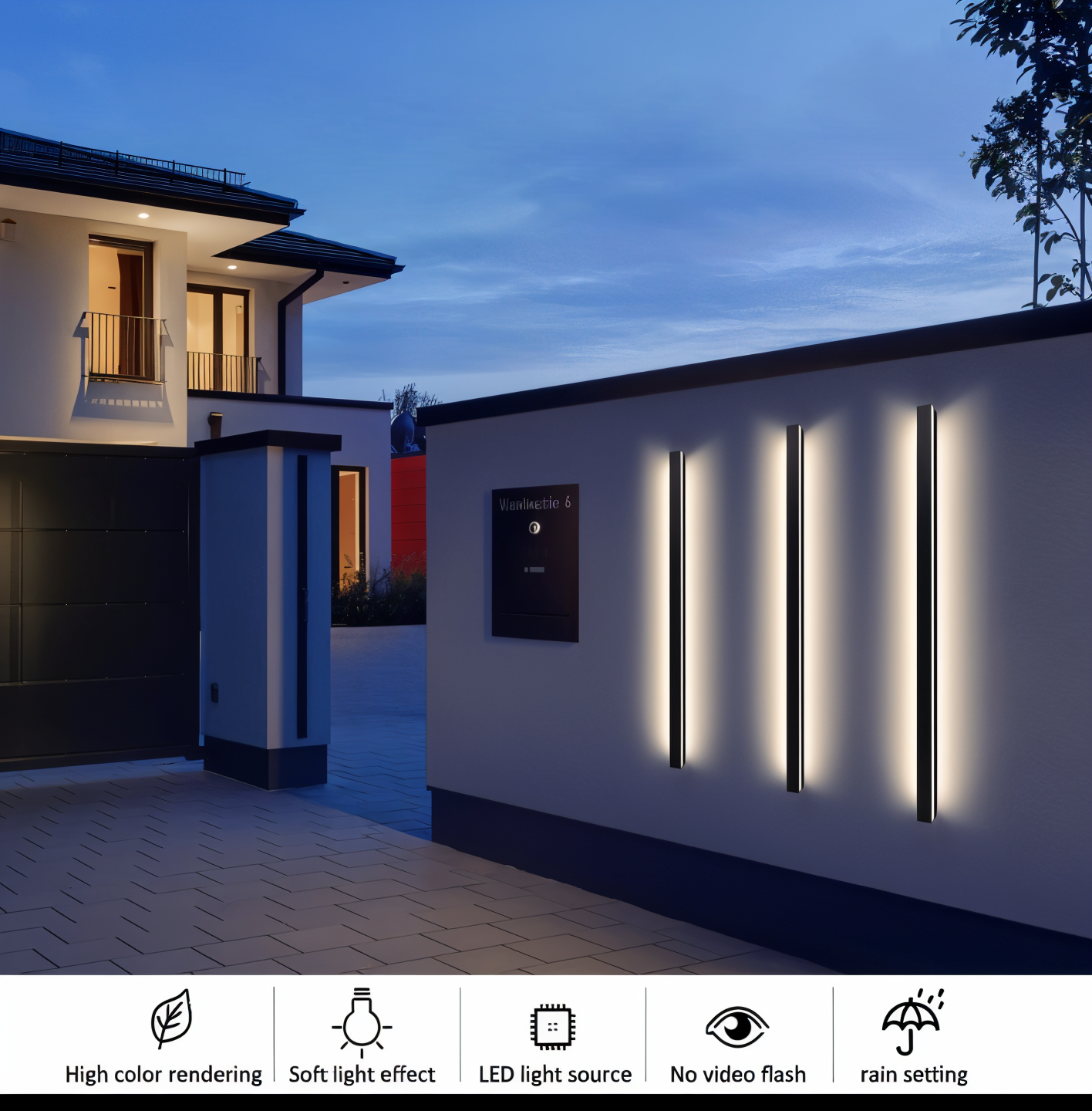 LineaLux – Vägglampa i Svart/Vit Linjär Design för Inomhus & Utomhusbruk (IP65)