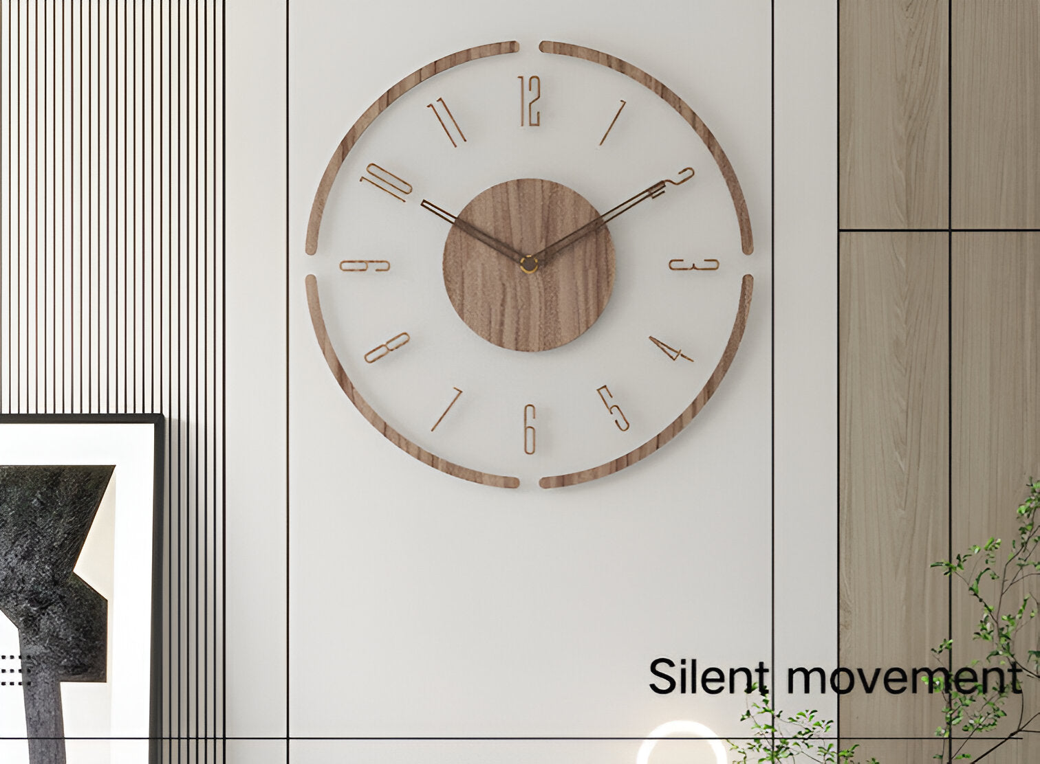 SilentView – Transparent Väggklocka i Akryl & Trä